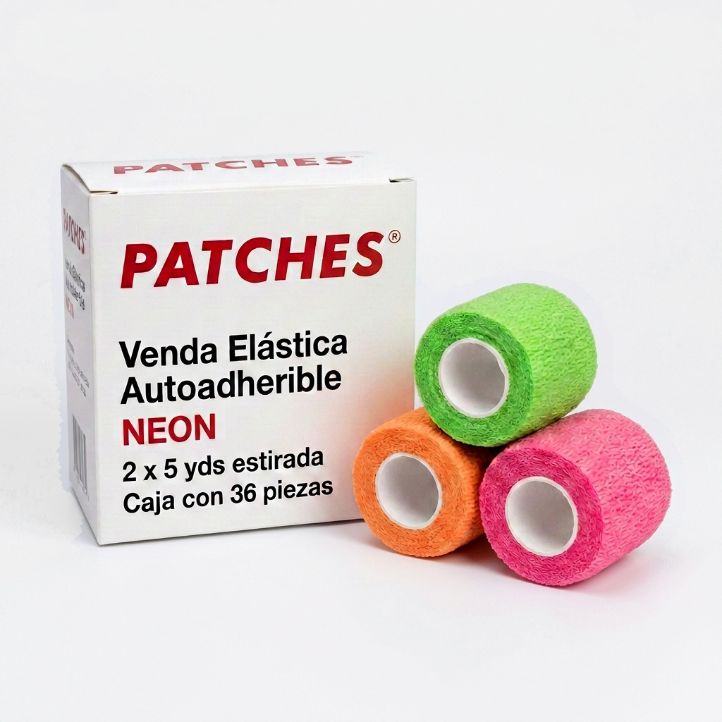 Venda elástica autoadherible estirada