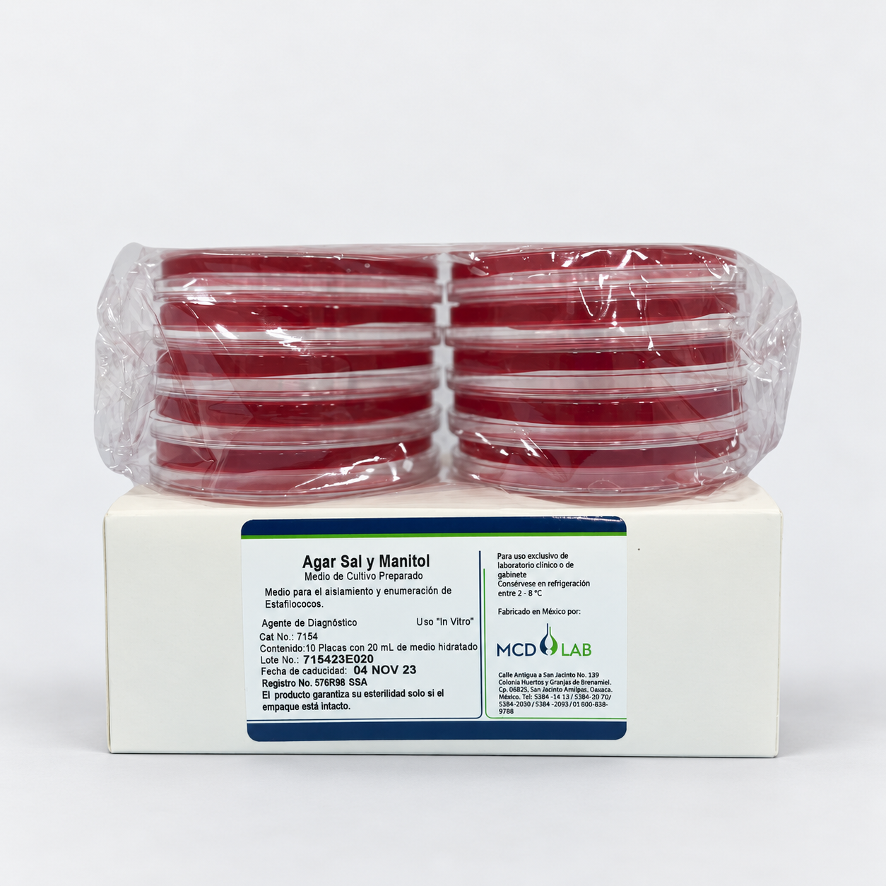 Agar sal y manitol