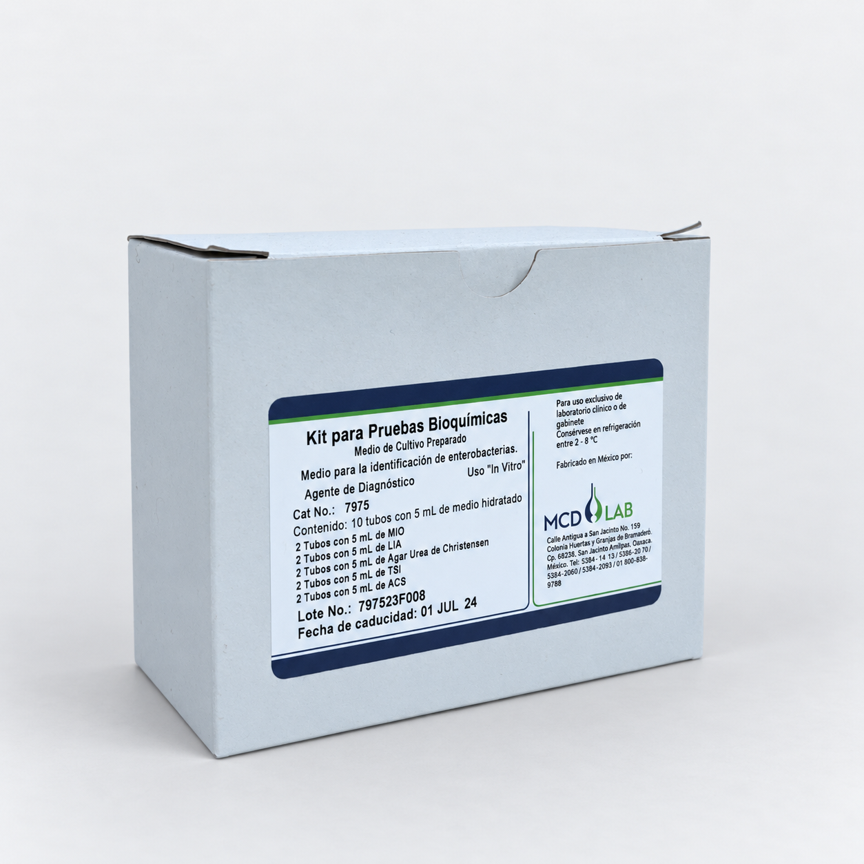 Kit de pruebas bioquímicas para enterobacterias