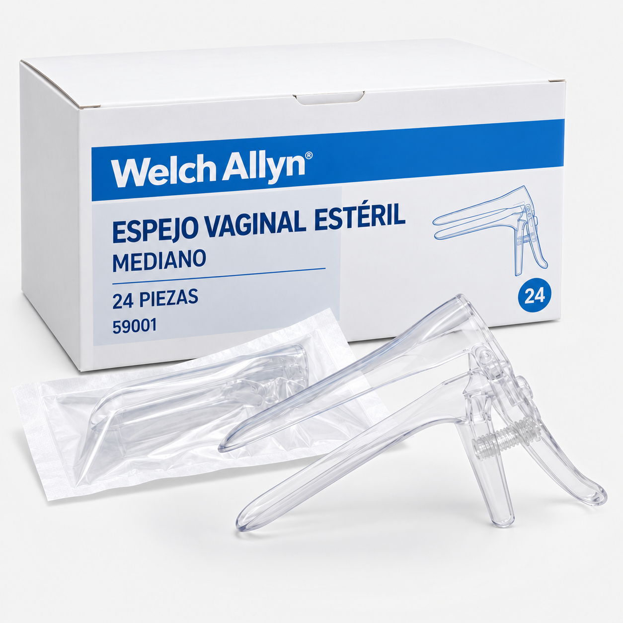 Espejo vaginal estéril mediano