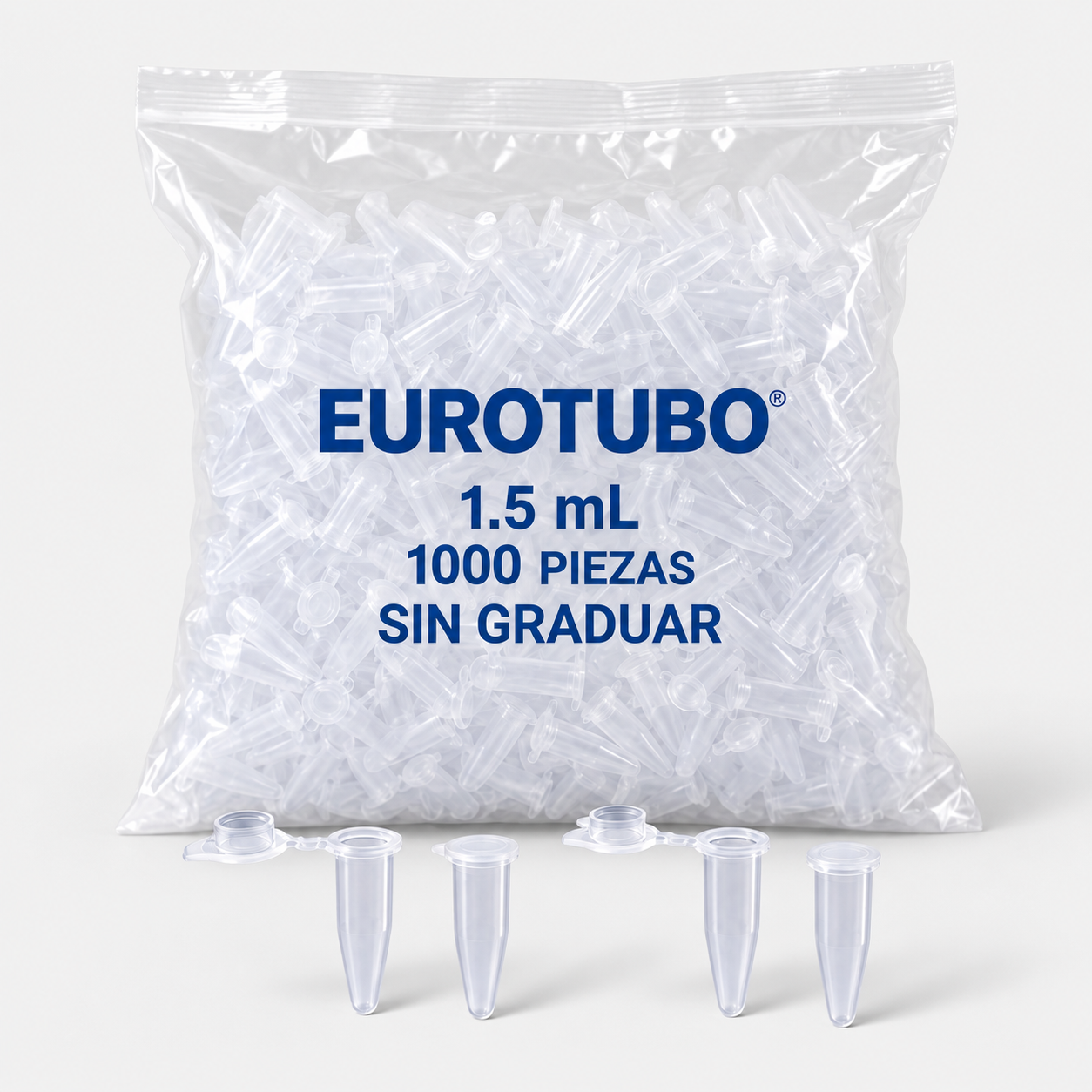 Microtubos con tapón de presión sin graduar