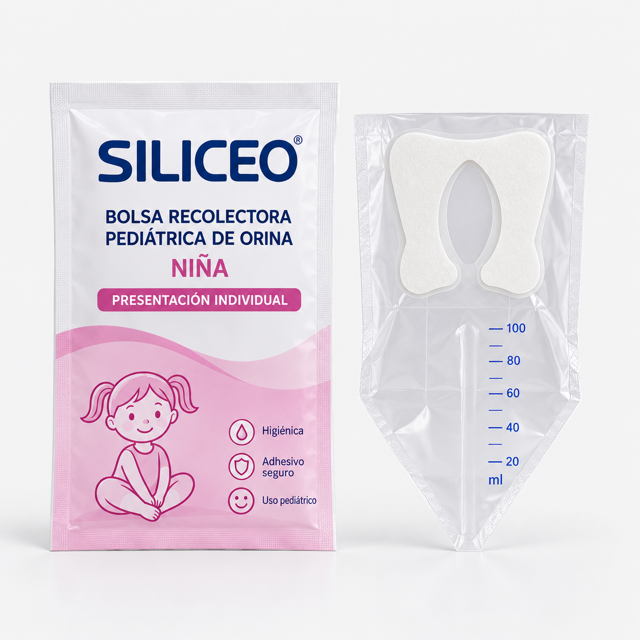 Bolsa recolectora de orina pediátrica para niña