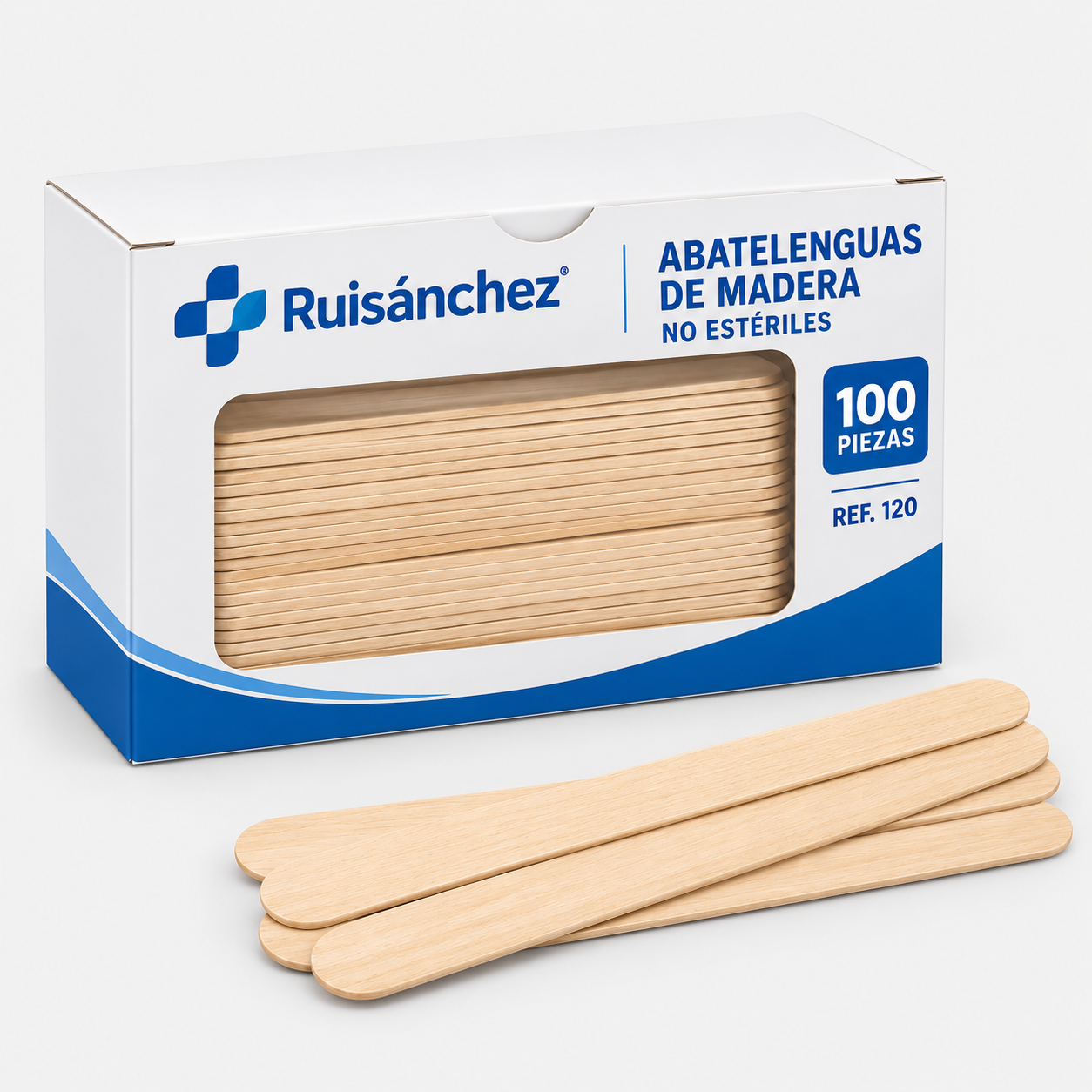 Abatelengua de madera no estéril