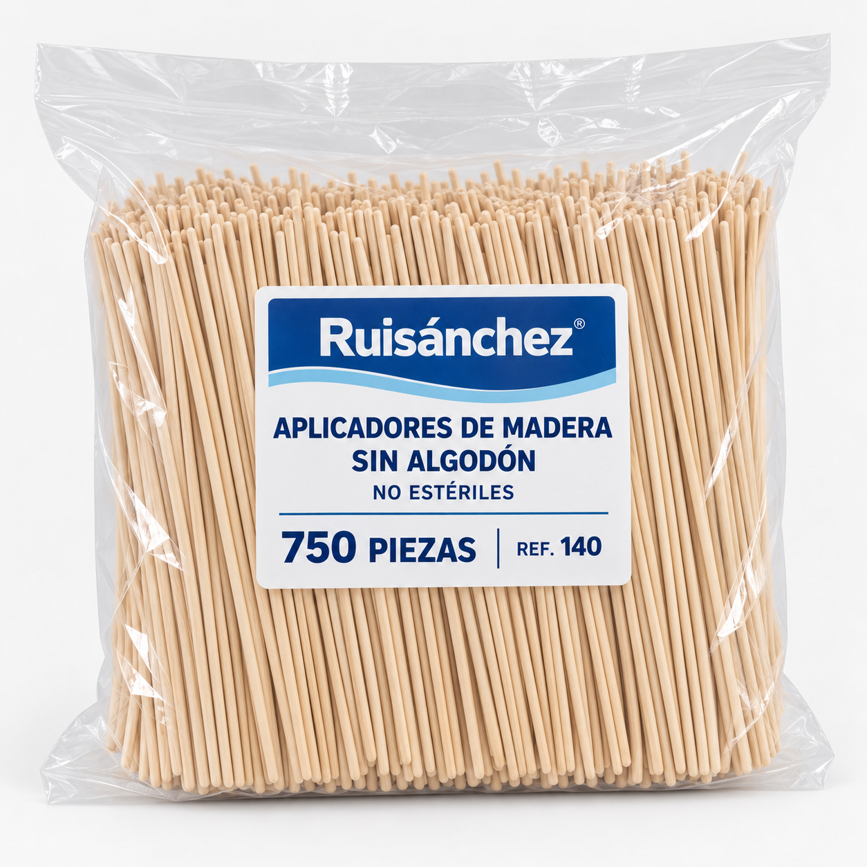 Aplicador de madera sin algodón no estéril
