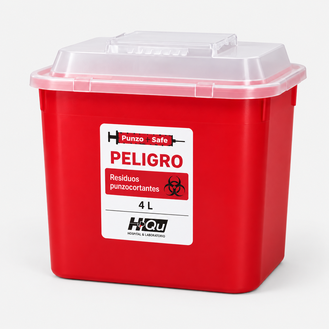 Contenedor para punzocortantes color rojo