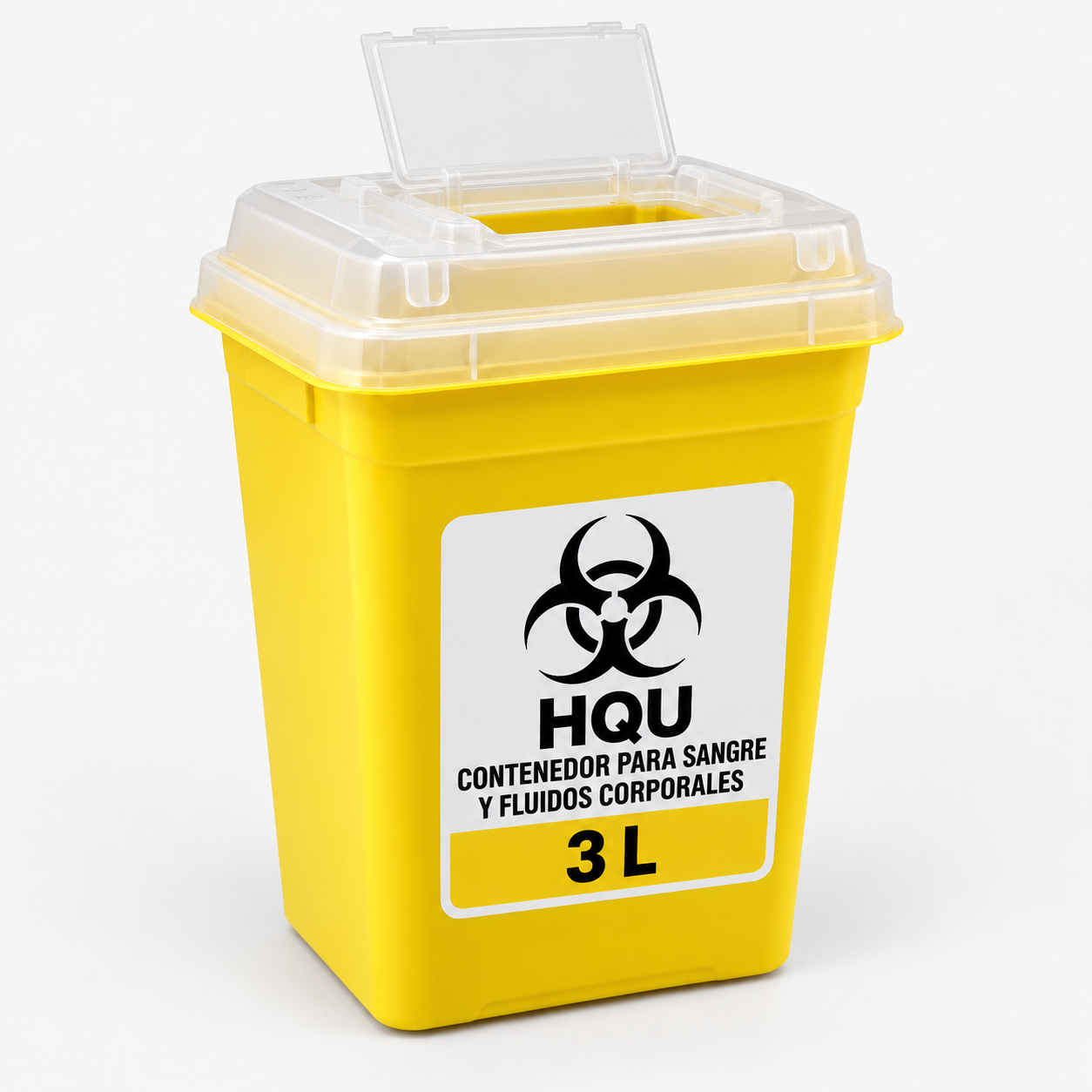 Contenedor para sangre y fluidos corporales amarillo