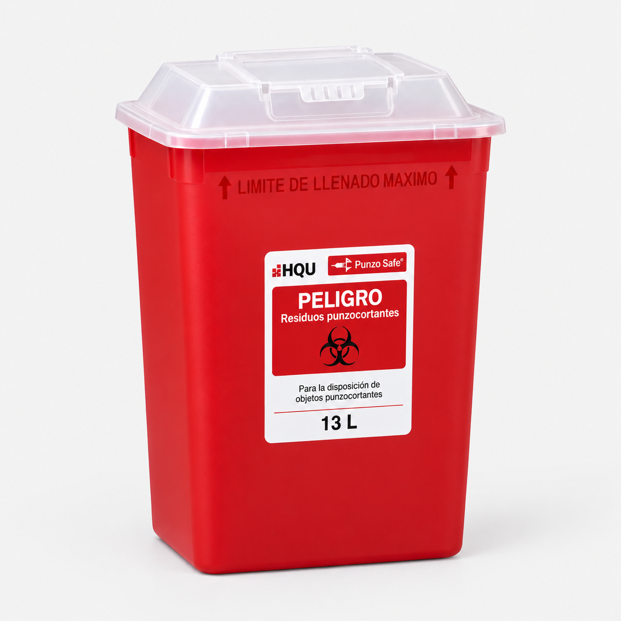 Contenedor para punzocortantes color rojo