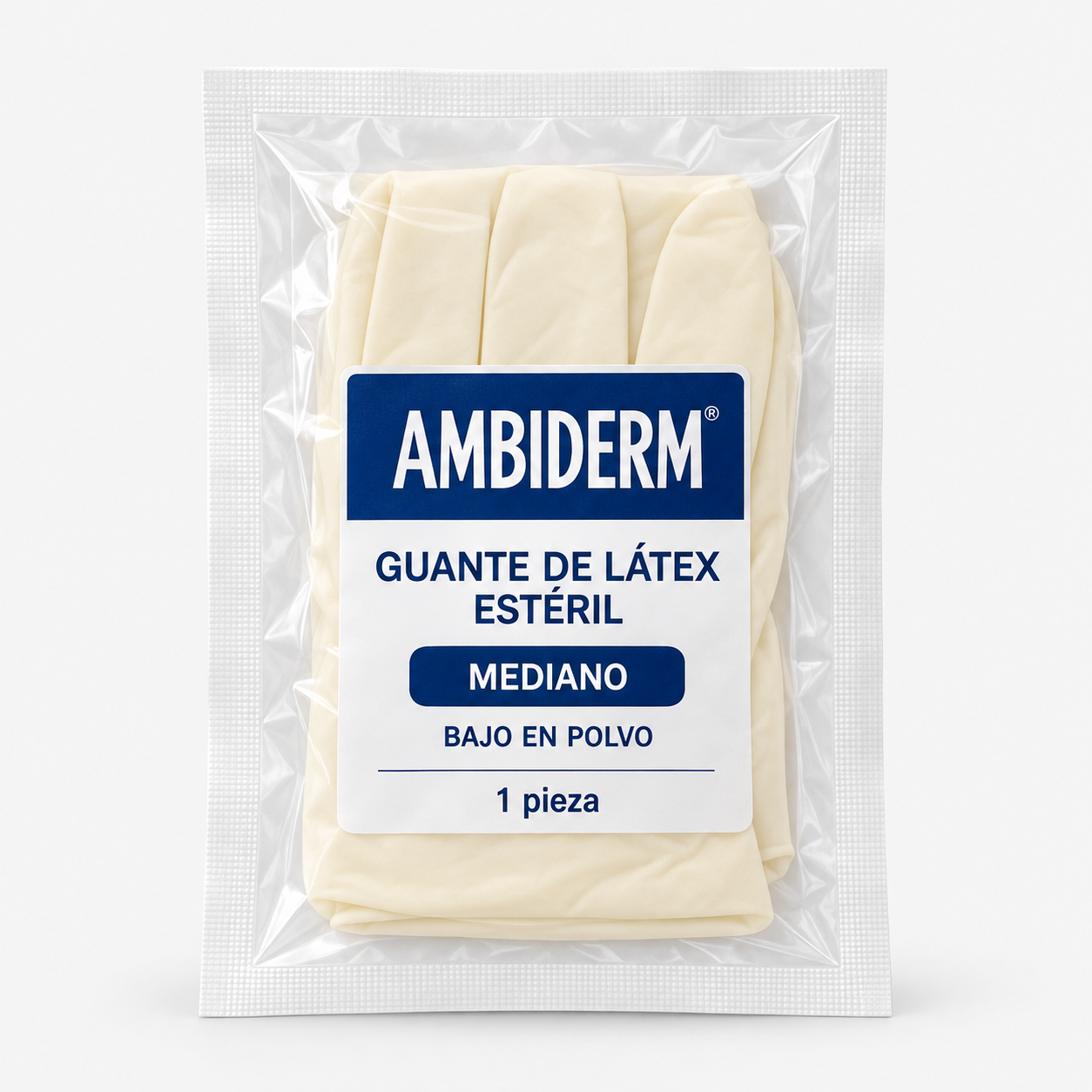 Guante de látex estéril mediano bajo en polvo