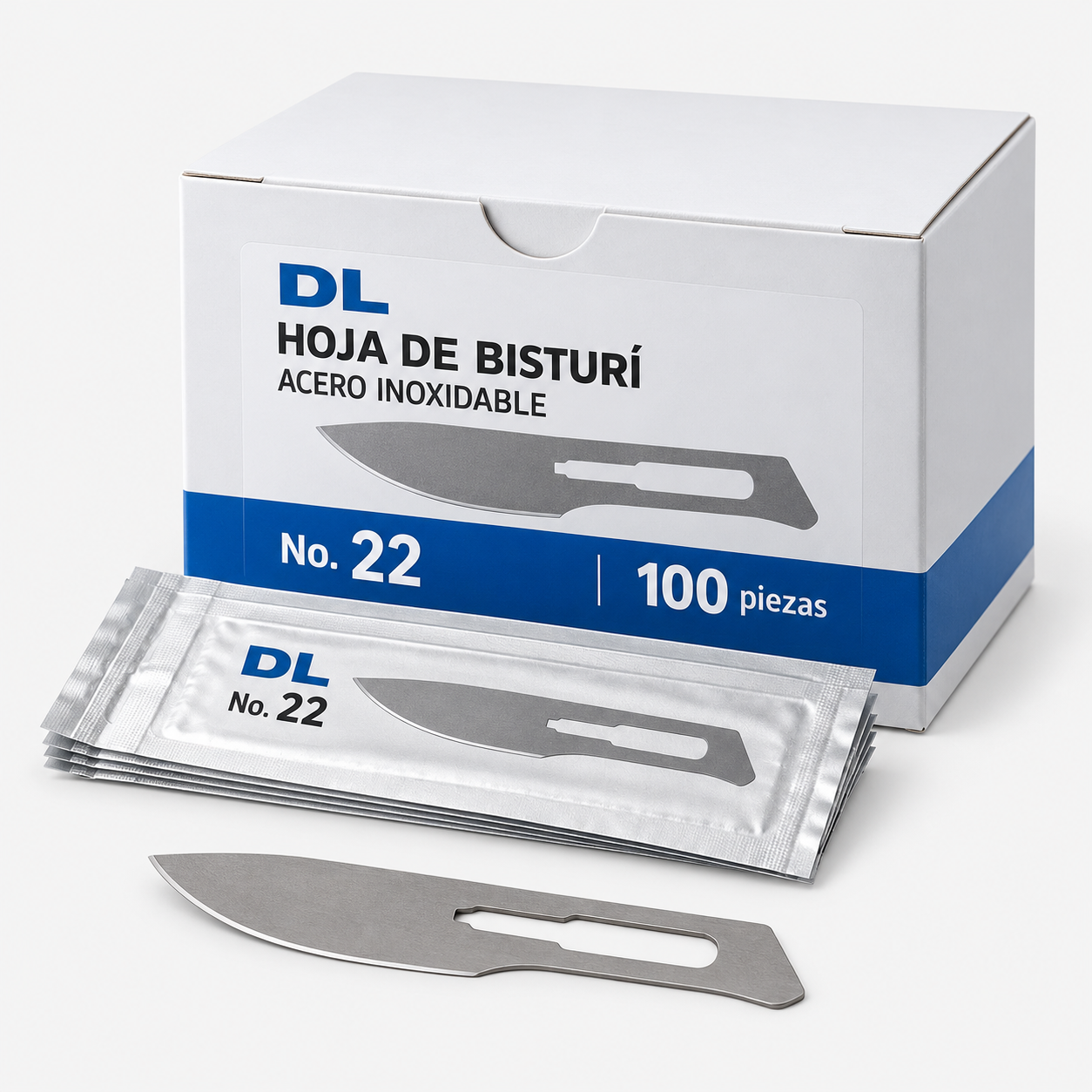 Hoja de bisturí de acero inoxidable número 22