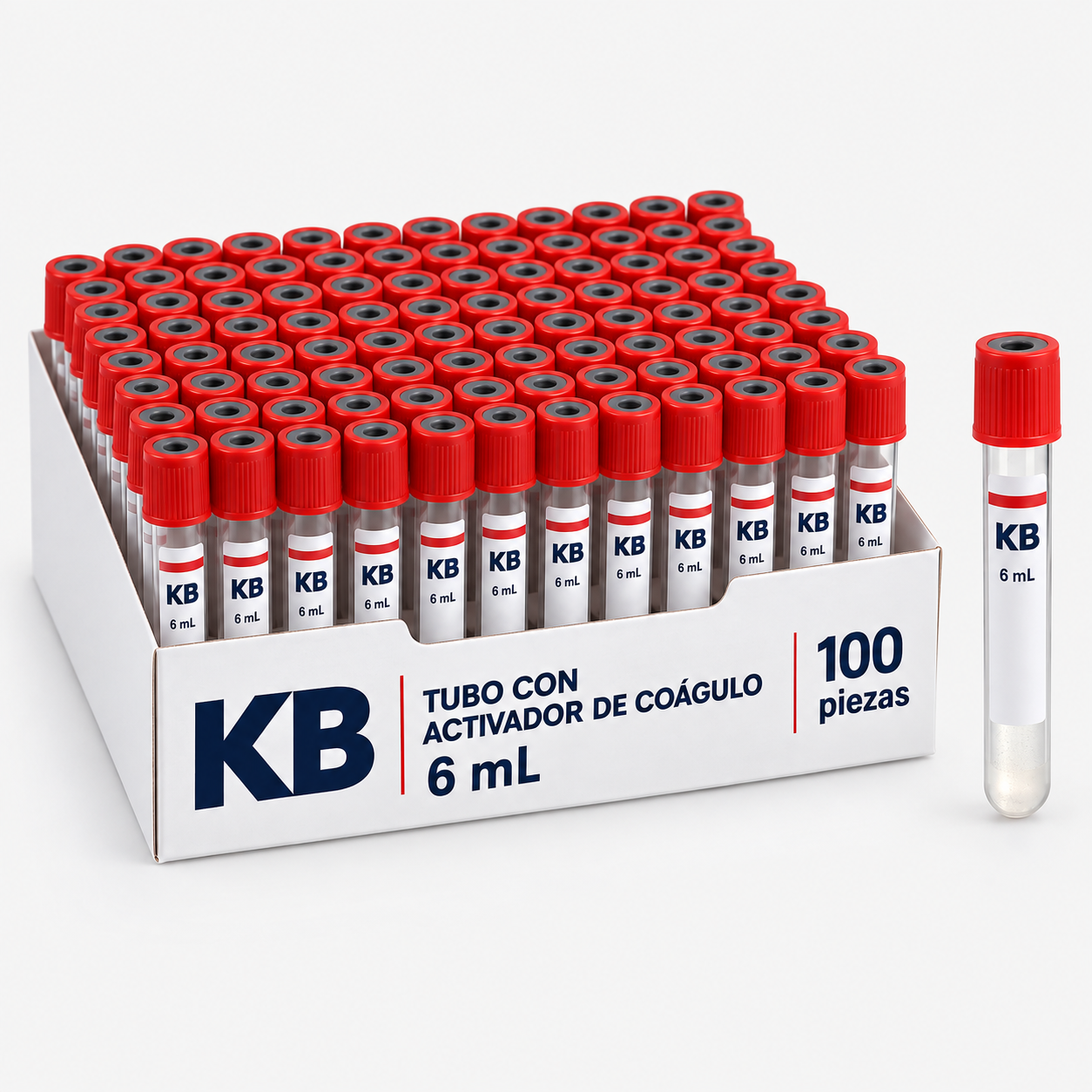 Tubo tapón rojo con activador de coágulo